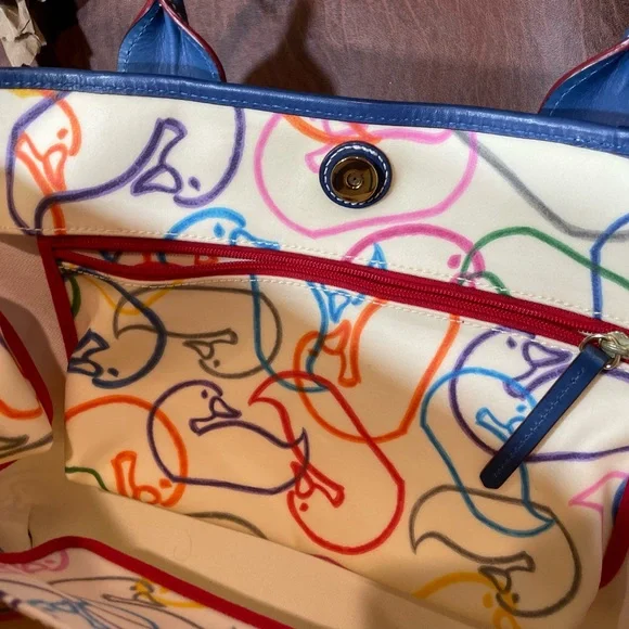 Dooney & Bourke Colorful Duck Print Tote - Picture 6 of 7
